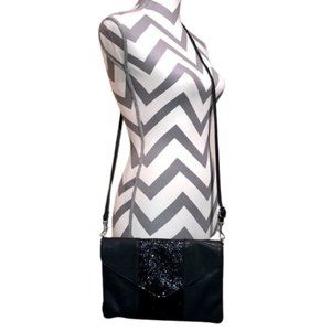 Black Crossbody Purse with Black Sequin Design